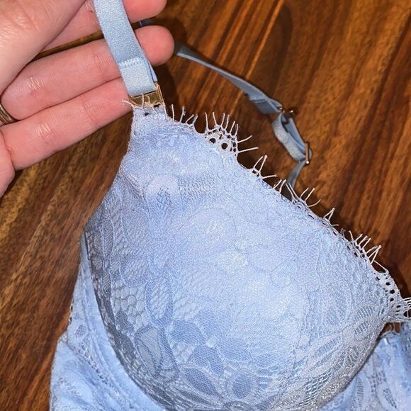 Aerie Blue Lace Push-Up Bra - Picture 3 of 7